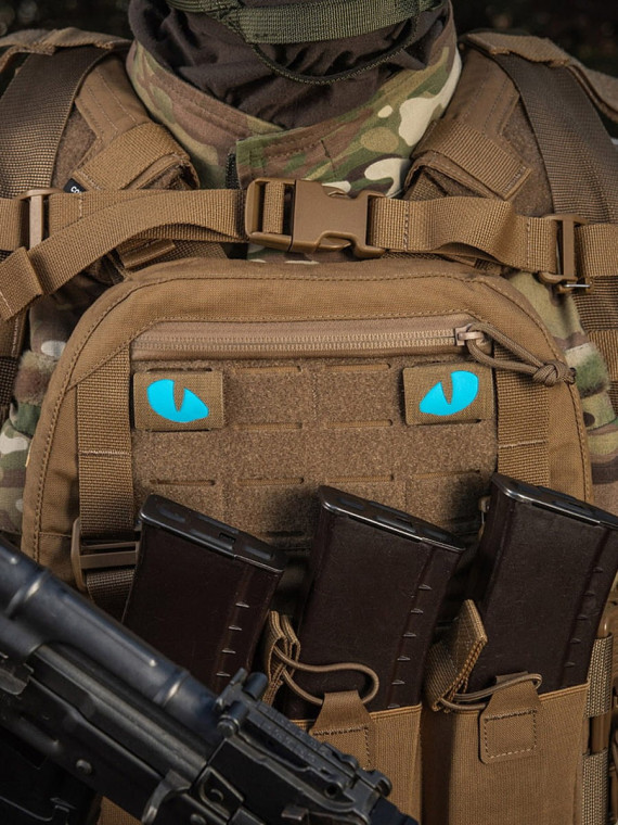 M-TAC Naszywka Tiger Eyes LC PARA Coyote - Oczy niebieskie