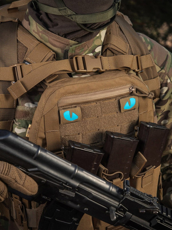 M-TAC Naszywka Tiger Eyes LC PARA Coyote - Oczy niebieskie