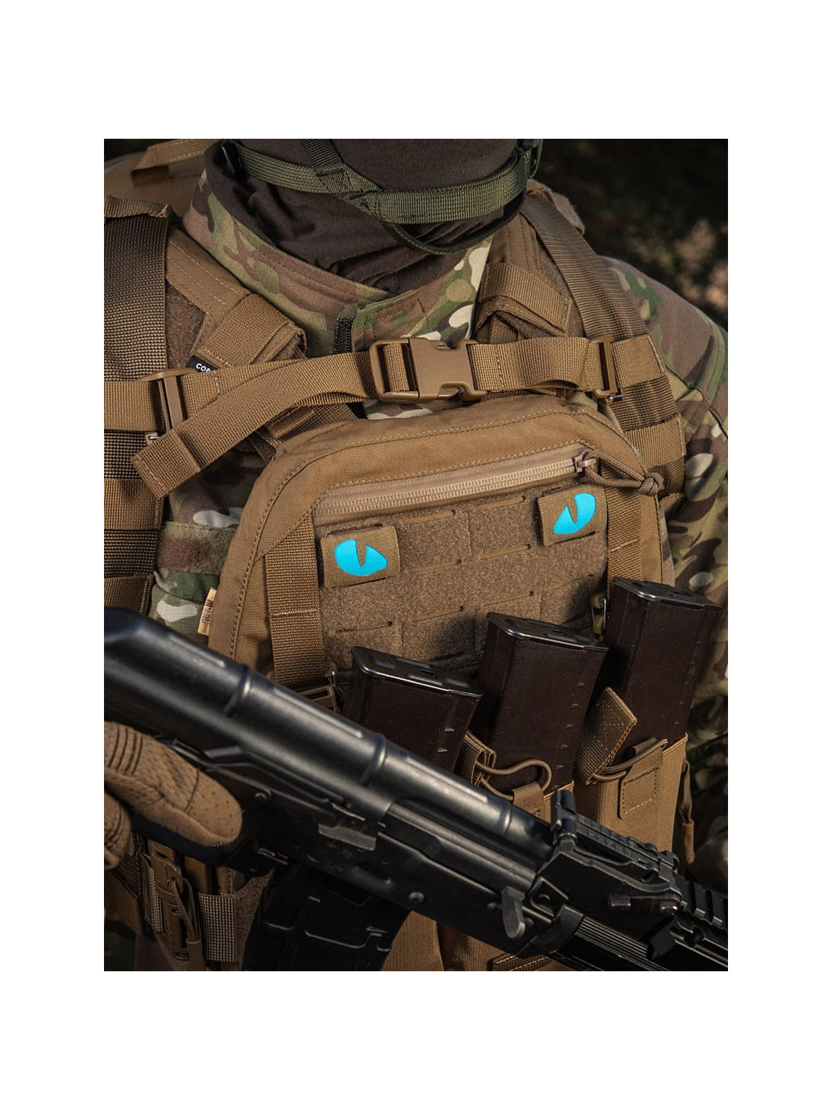 M-TAC Naszywka Tiger Eyes LC PARA Coyote - Oczy niebieskie