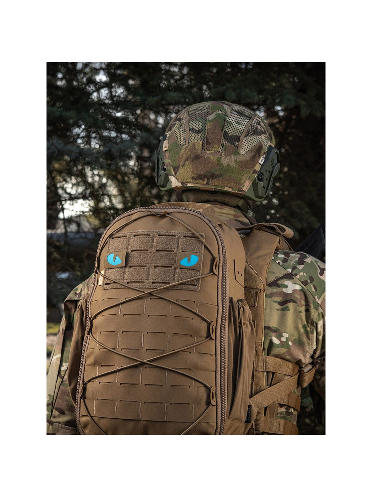 M-TAC Naszywka Tiger Eyes LC PARA Coyote - Oczy niebieskie