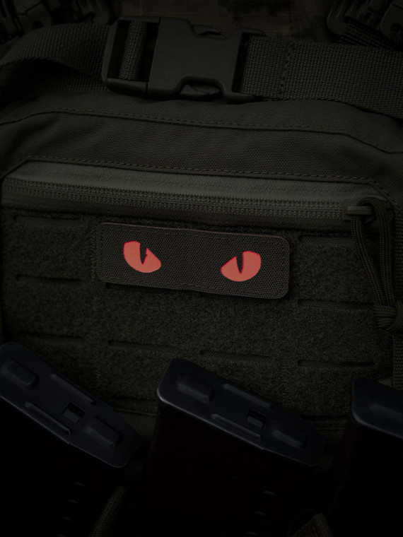 M-TAC Naszywka Kocie Oczy CAT EYES LASER Cut Zielono-czerwona Fluorescencyjna