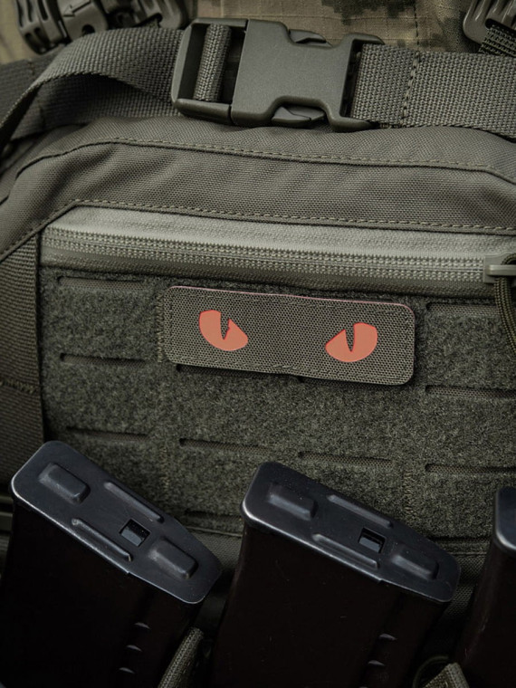M-TAC Naszywka Kocie Oczy CAT EYES LASER Cut Zielono-czerwona Fluorescencyjna