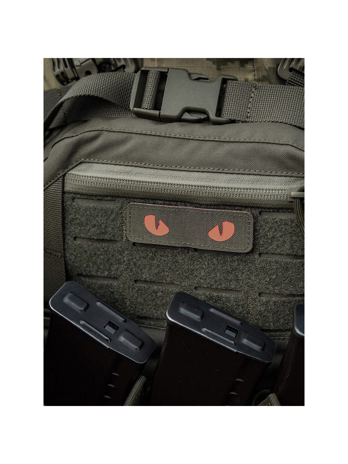 M-TAC Naszywka Kocie Oczy CAT EYES LASER Cut Zielono-czerwona Fluorescencyjna