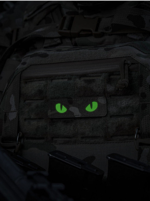 M-TAC Naszywka Kocie Oczy CAT EYES LASER Cut Multicam-zielona Fluorescencyjna