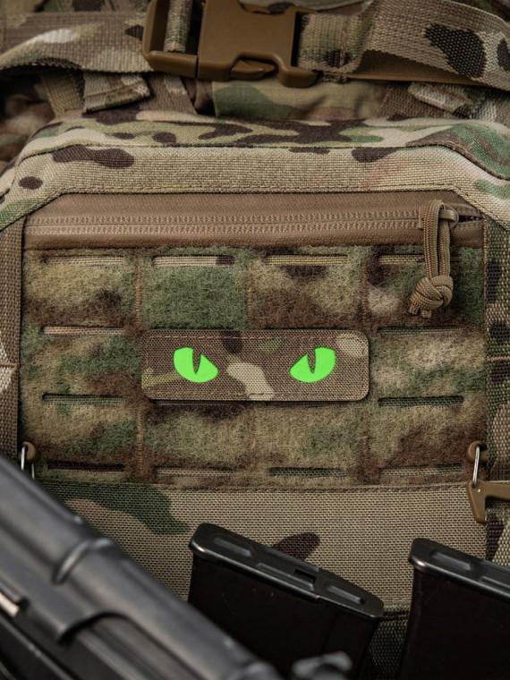 M-TAC Naszywka Kocie Oczy CAT EYES LASER Cut Multicam-zielona Fluorescencyjna