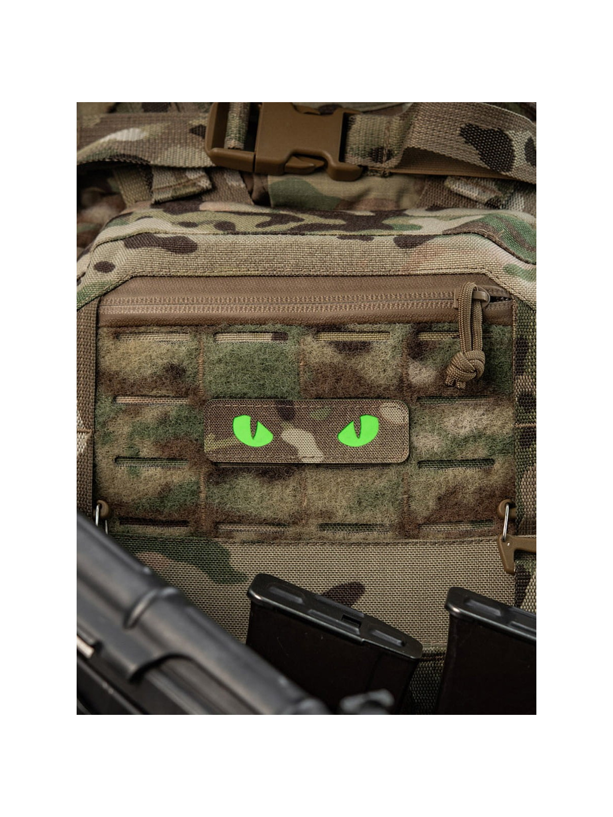 M-TAC Naszywka Kocie Oczy CAT EYES LASER Cut Multicam-zielona Fluorescencyjna