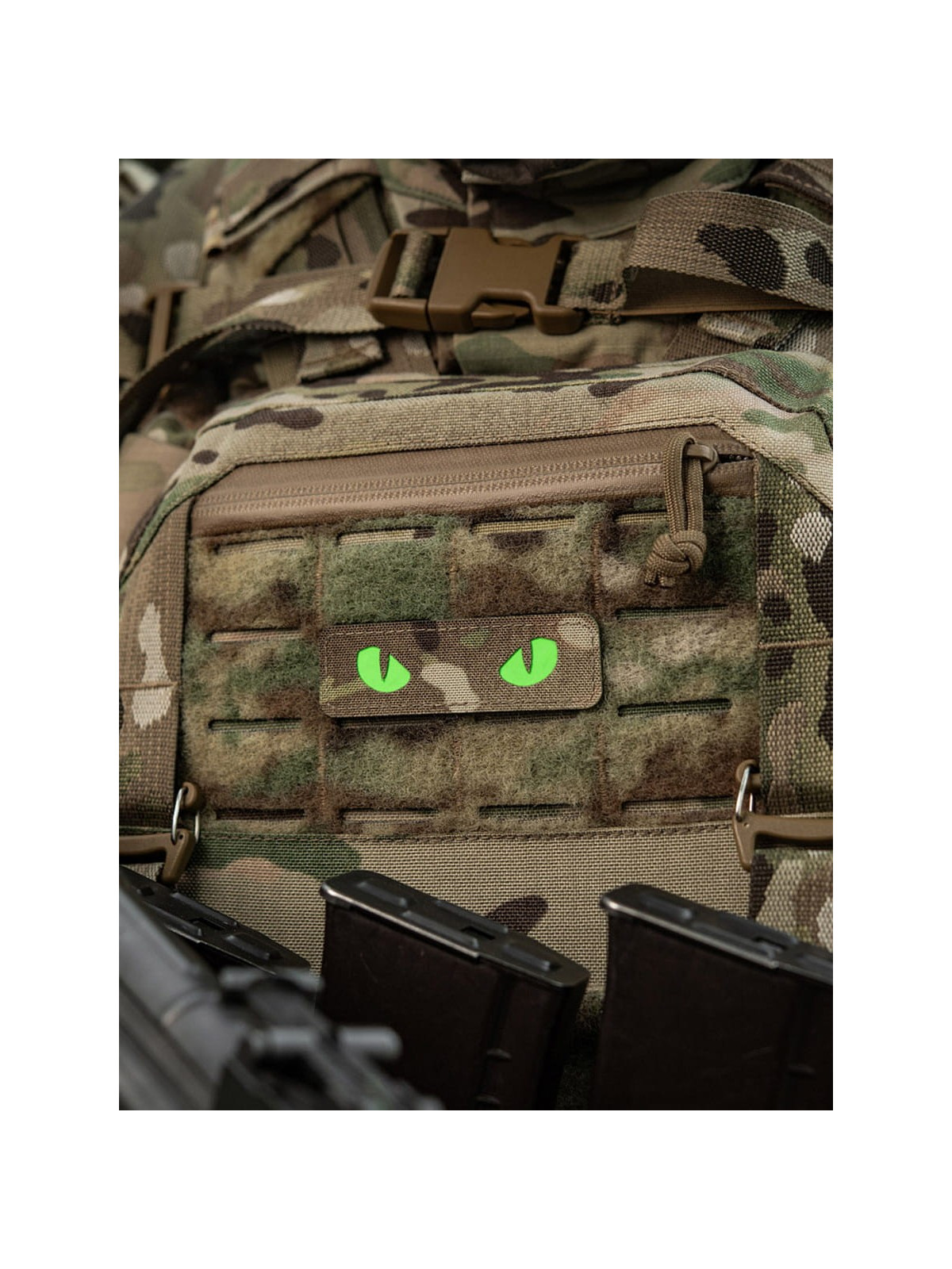 M-TAC Naszywka Kocie Oczy CAT EYES LASER Cut Multicam-zielona Fluorescencyjna