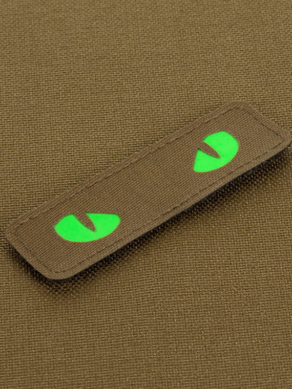 M-TAC Naszywka Kocie Oczy CAT EYES LASER Cut Coyote-zielona Fluorescencyjna