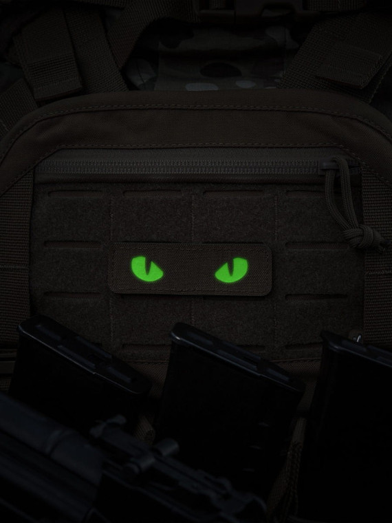 M-TAC Naszywka Kocie Oczy CAT EYES LASER Cut Coyote-zielona Fluorescencyjna