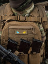 M-TAC Naszywka Kocie Oczy CAT EYES LASER Cut Coyote-niebiesko-żółta Fluorescencyjna