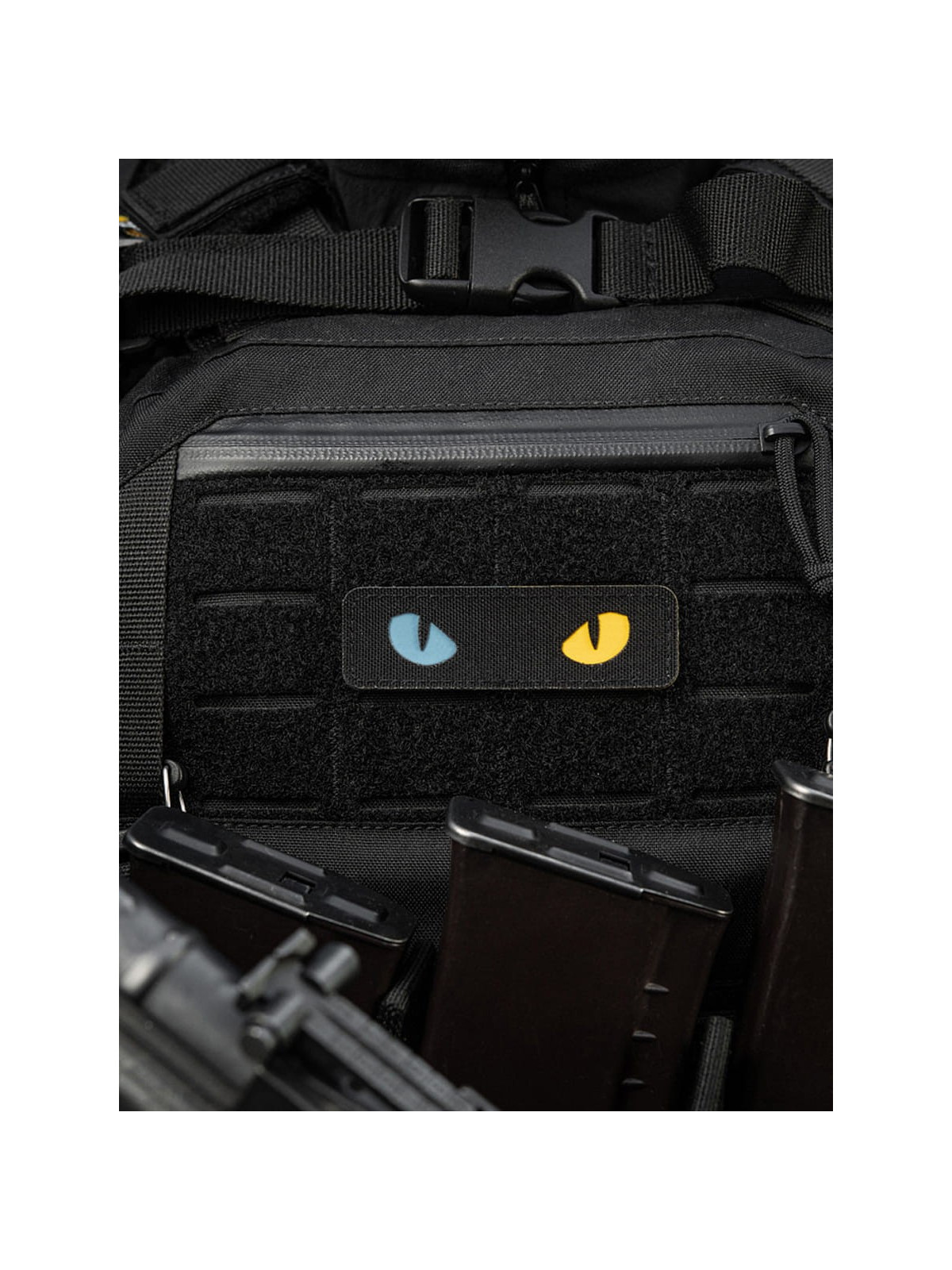 M-TAC Naszywka Kocie Oczy CAT EYES LASER Cut Czarno-żółto-niebieska Fluorescencyjna