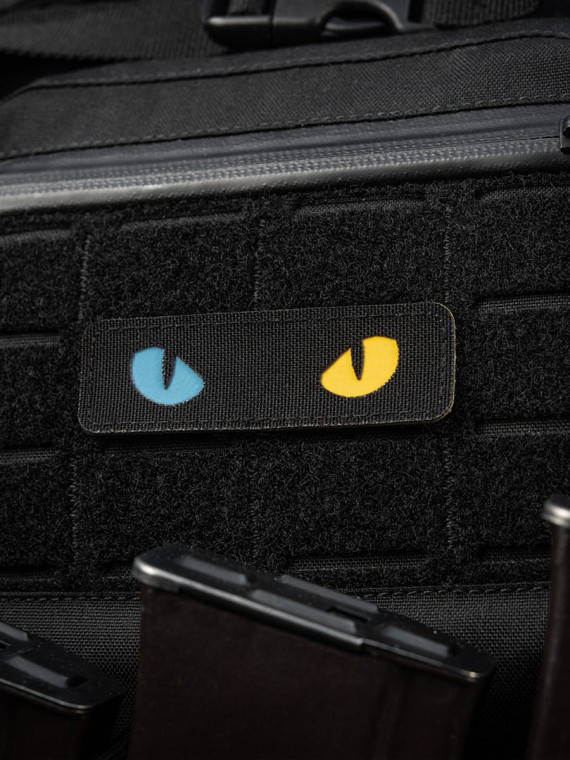M-TAC Naszywka Kocie Oczy CAT EYES LASER Cut Czarno-żółto-niebieska Fluorescencyjna