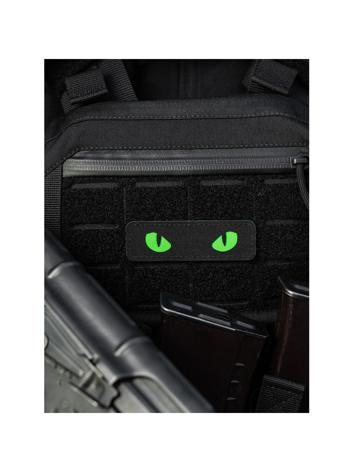 M-TAC Naszywka Kocie Oczy CAT EYES LASER Cut Czarno-zielona Fluorescencyjna