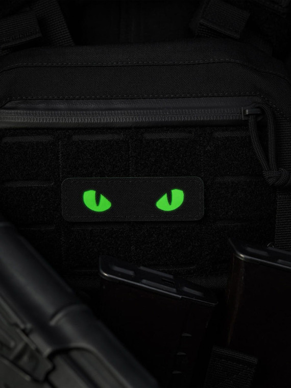M-TAC Naszywka Kocie Oczy CAT EYES LASER Cut Czarno-zielona Fluorescencyjna