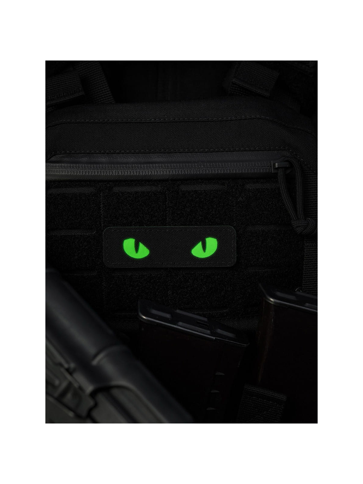 M-TAC Naszywka Kocie Oczy CAT EYES LASER Cut Czarno-zielona Fluorescencyjna