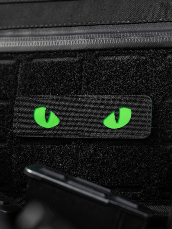 M-TAC Naszywka Kocie Oczy CAT EYES LASER Cut Czarno-zielona Fluorescencyjna