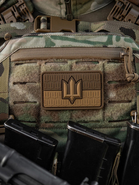 M-TAC Naszywka 3D flaga Ukrainy z trójzębem PVC Coyote