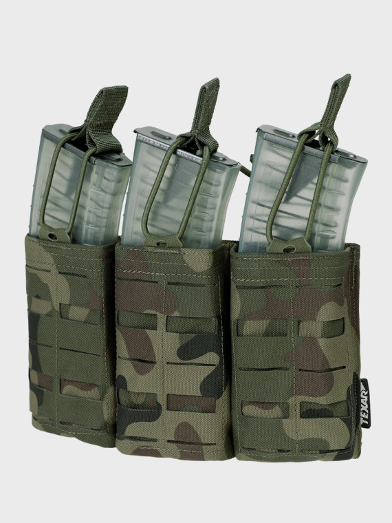 TEXAR Potrójna Ładownica na Magazynki Typu Open MAG 3 Molle PL Camo WZ.93 