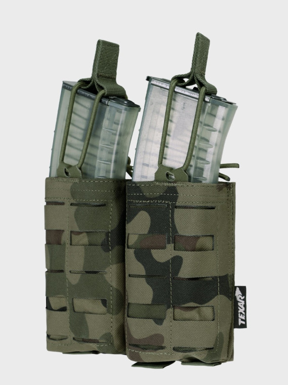 TEXAR Podwójna Ładownica na Magazynki Typu Open MAG 2 Molle PL Camo WZ.93