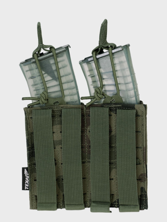 TEXAR Podwójna Ładownica na Magazynki Typu Open MAG 2 Molle PL Camo WZ.93