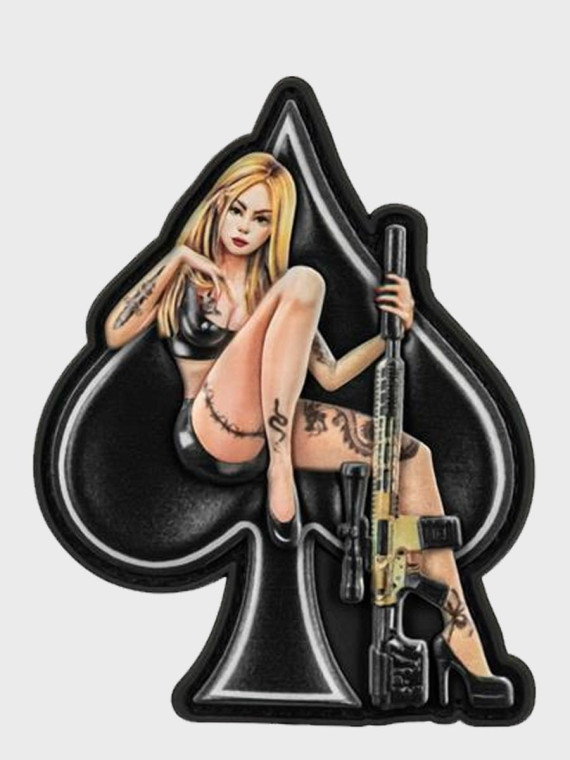 M-TAC NASZYWKA 3D LADY OF SPADES PVC CZARNA