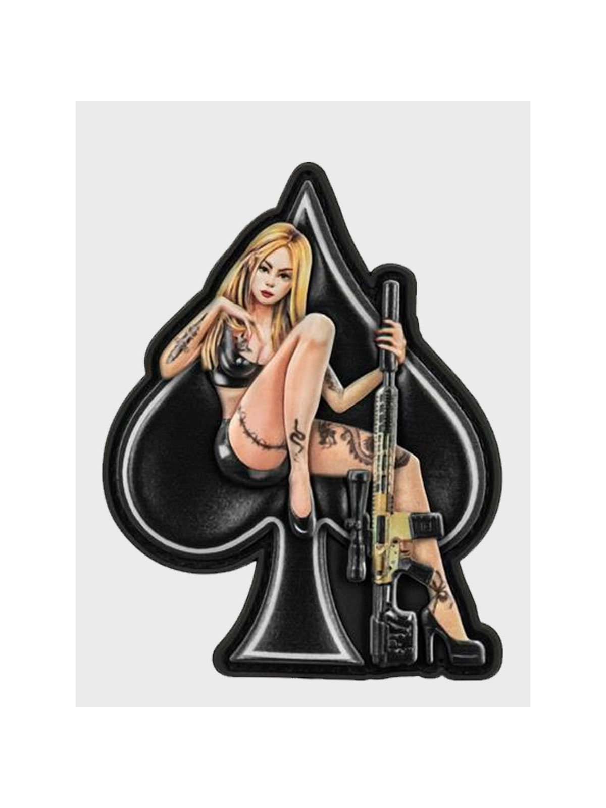 M-TAC NASZYWKA 3D LADY OF SPADES PVC CZARNA