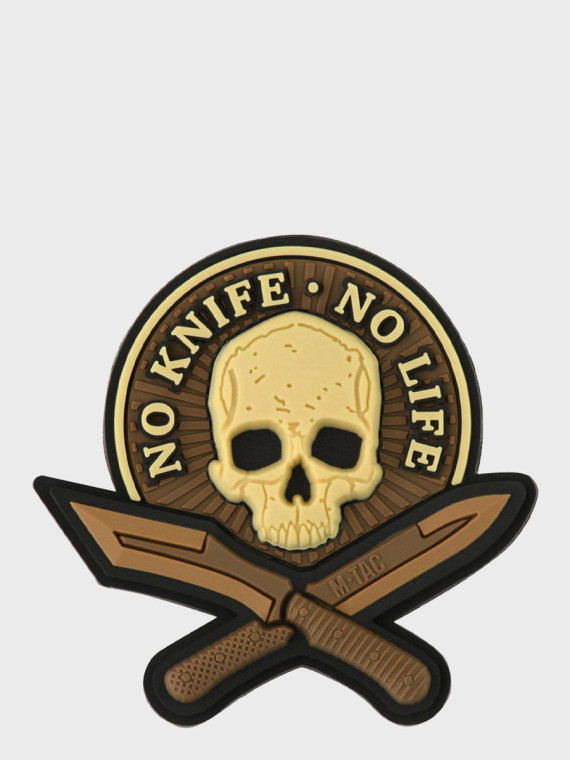M-TAC Naszywka 3D No Knife No Life PVC Coyote