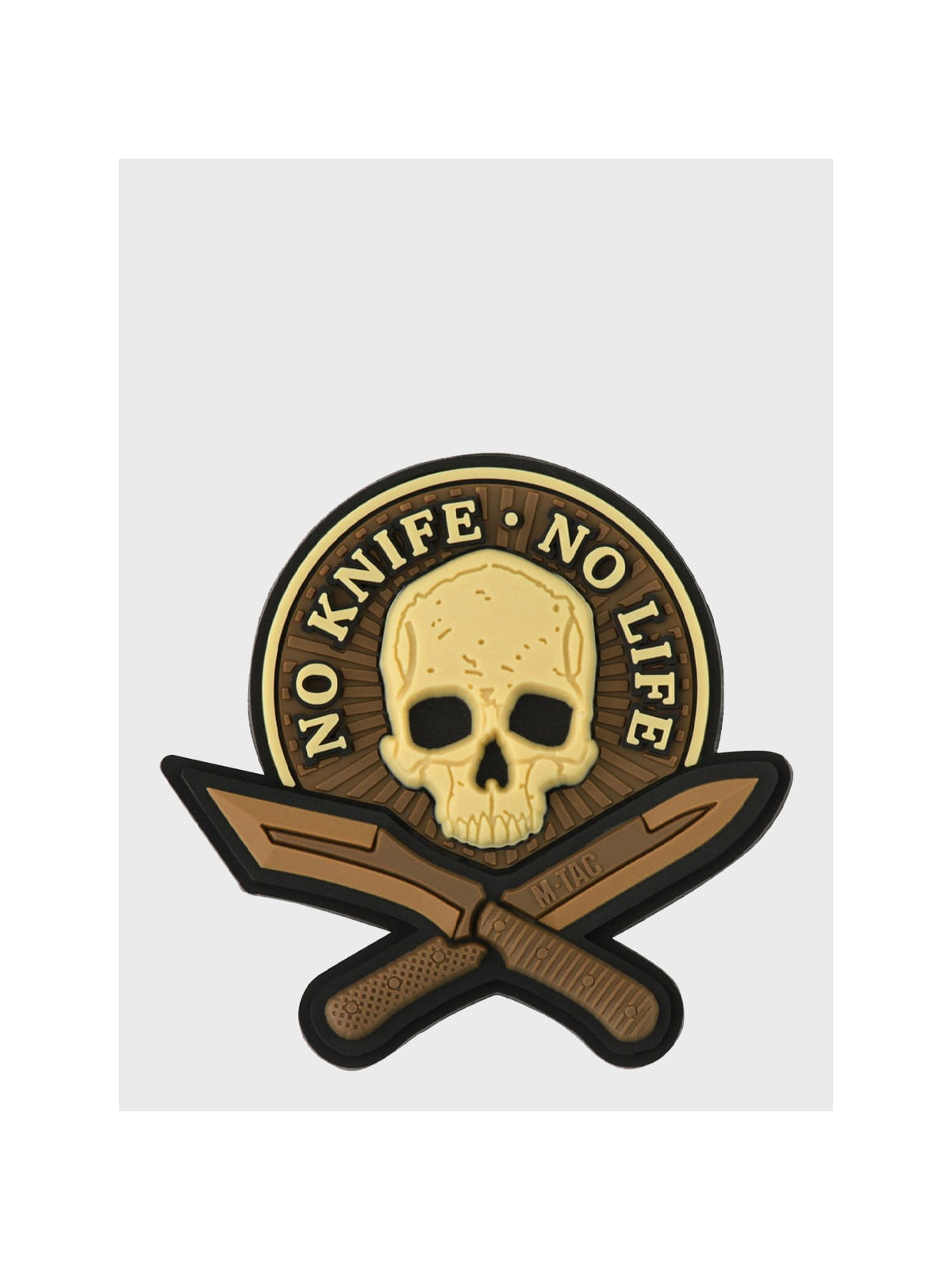 M-TAC Naszywka 3D No Knife No Life PVC Coyote