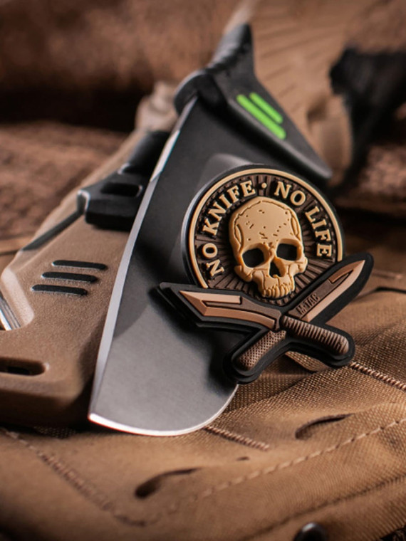 M-TAC Naszywka 3D No Knife No Life PVC Coyote