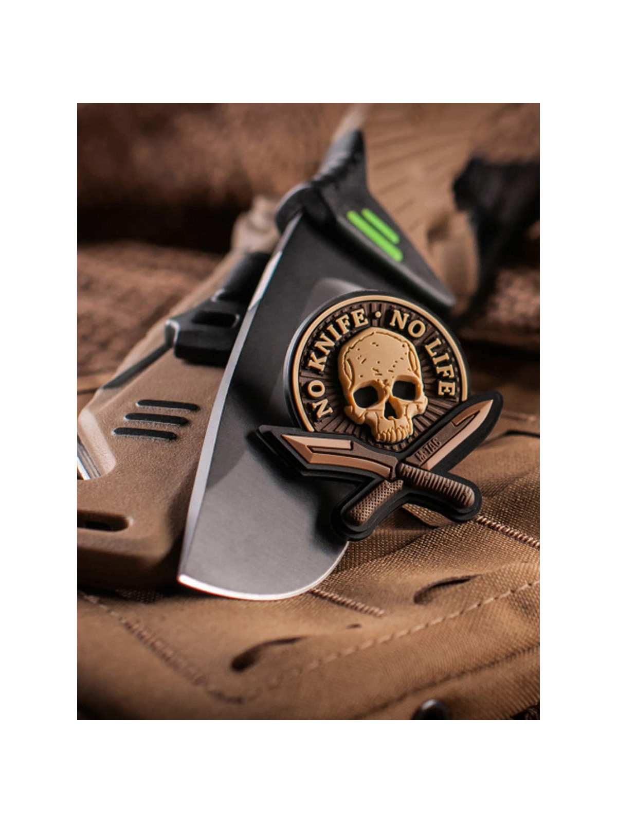 M-TAC Naszywka 3D No Knife No Life PVC Coyote