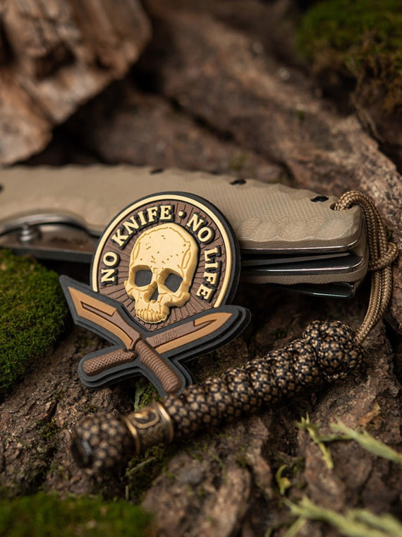 M-TAC Naszywka 3D No Knife No Life PVC Coyote