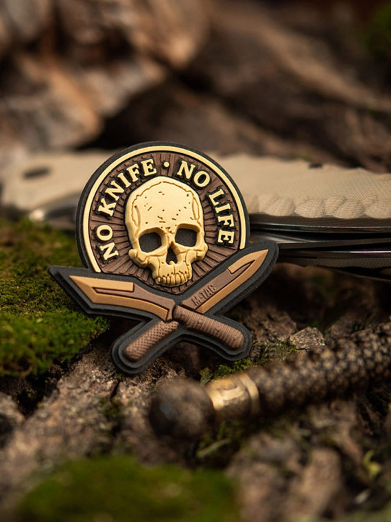 M-TAC Naszywka 3D No Knife No Life PVC Coyote