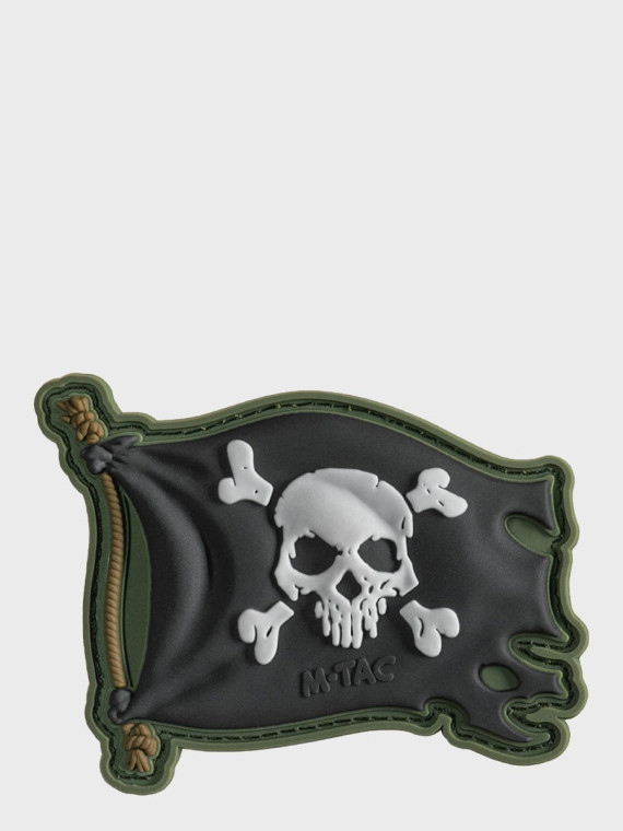 M-TAC Naszywka 3D Jolly Roger PVC Oliwkowo-czarna