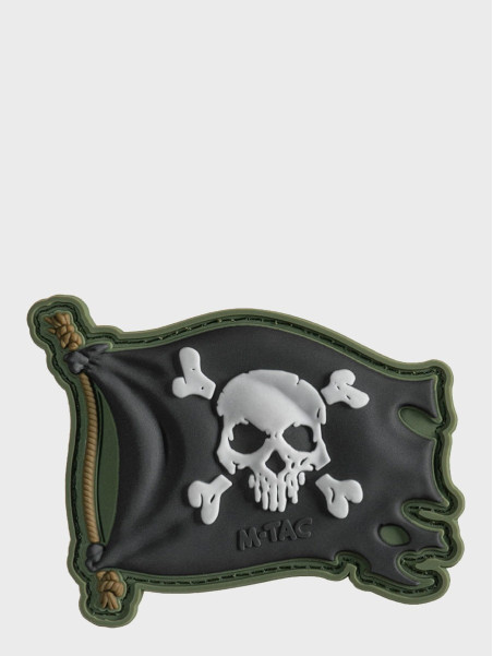 M-TAC Naszywka 3D Jolly Roger PVC Oliwkowo-czarna
