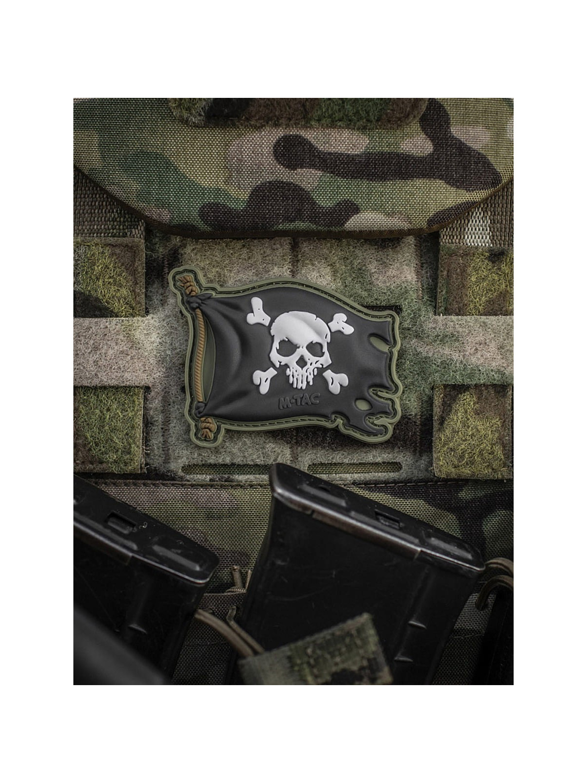 M-TAC Naszywka 3D Jolly Roger PVC Oliwkowo-czarna