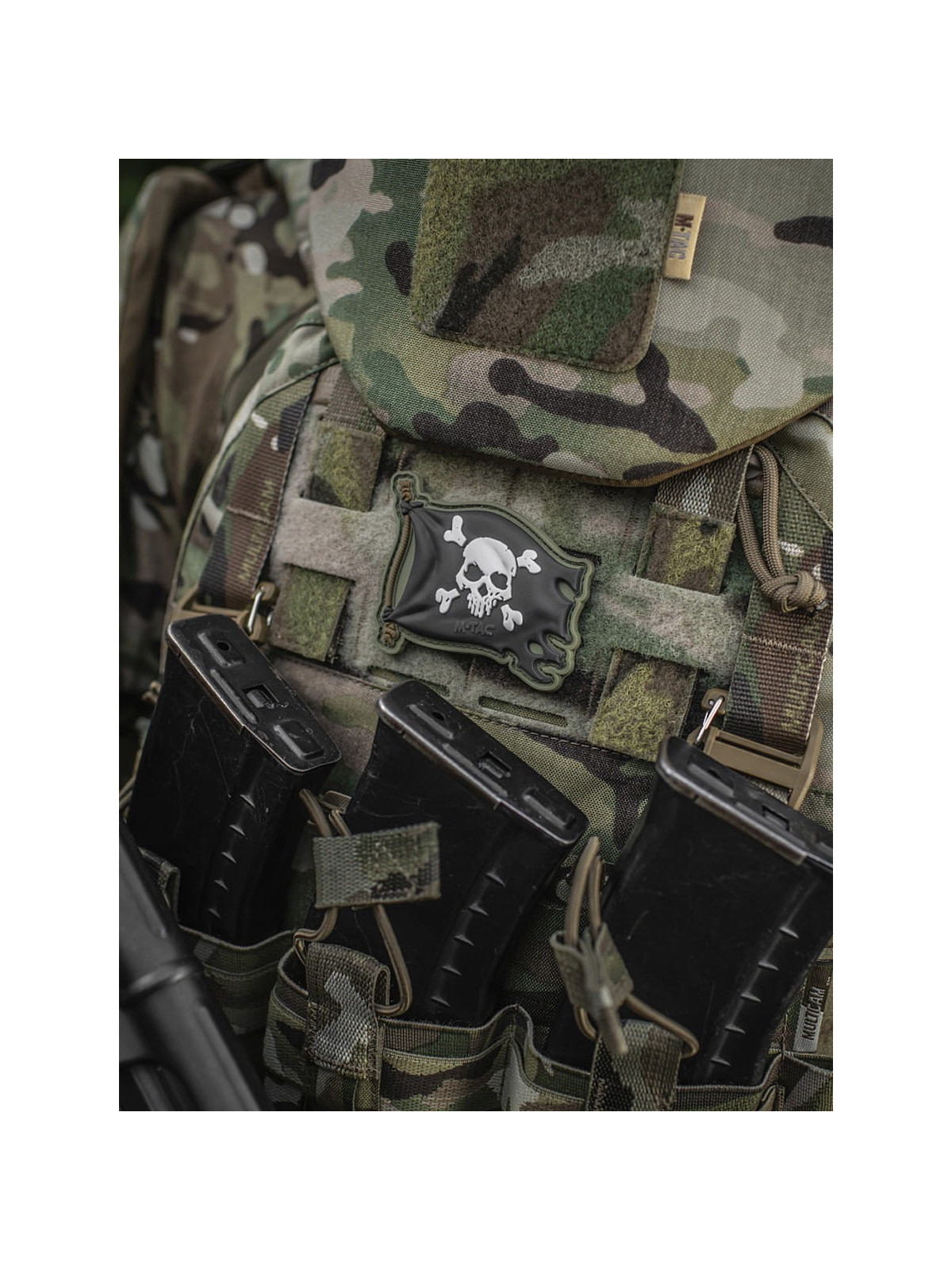 M-TAC Naszywka 3D Jolly Roger PVC Oliwkowo-czarna