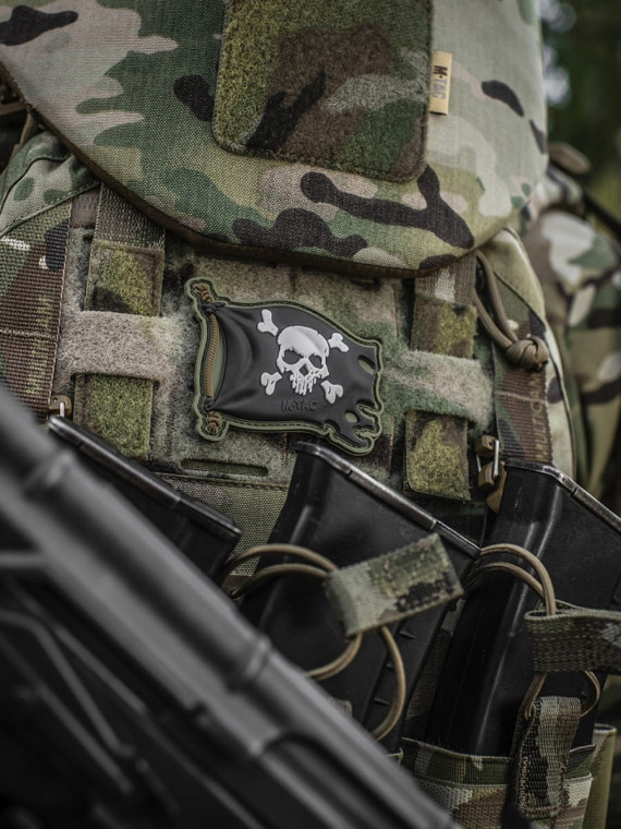 M-TAC Naszywka 3D Jolly Roger PVC Oliwkowo-czarna