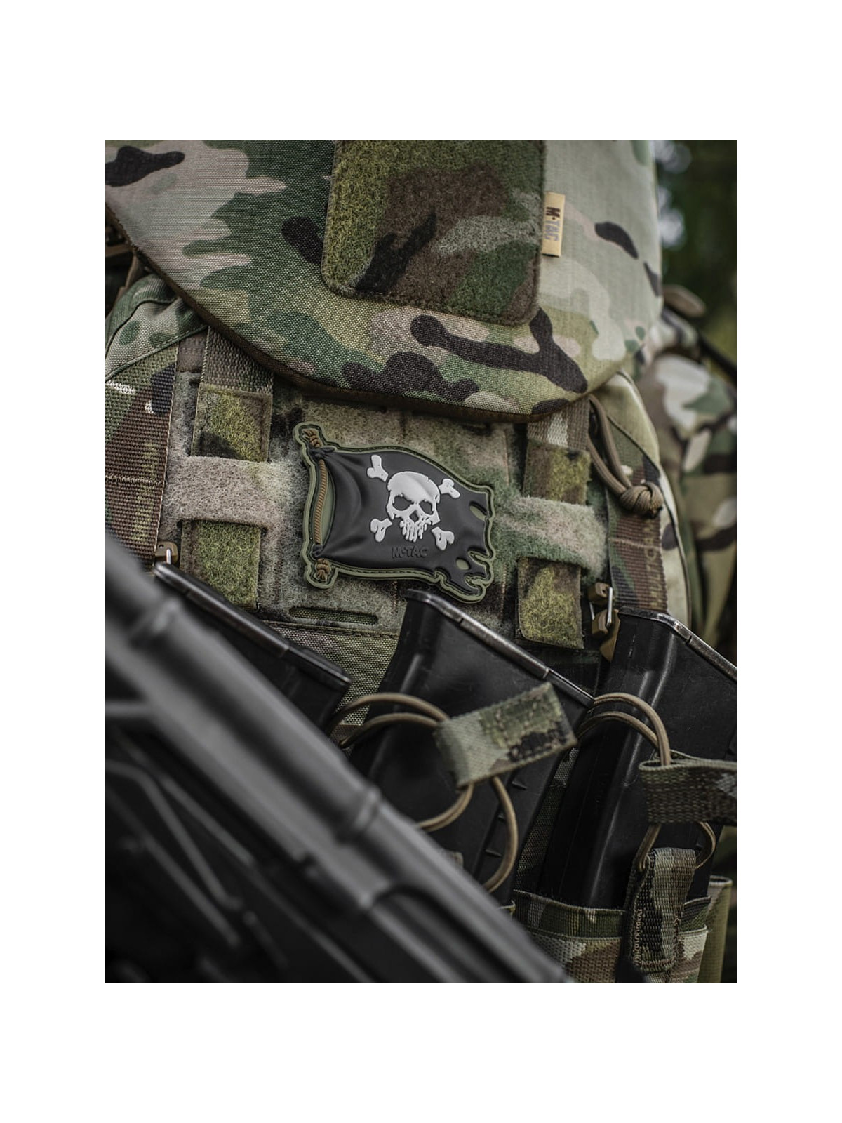 M-TAC Naszywka 3D Jolly Roger PVC Oliwkowo-czarna