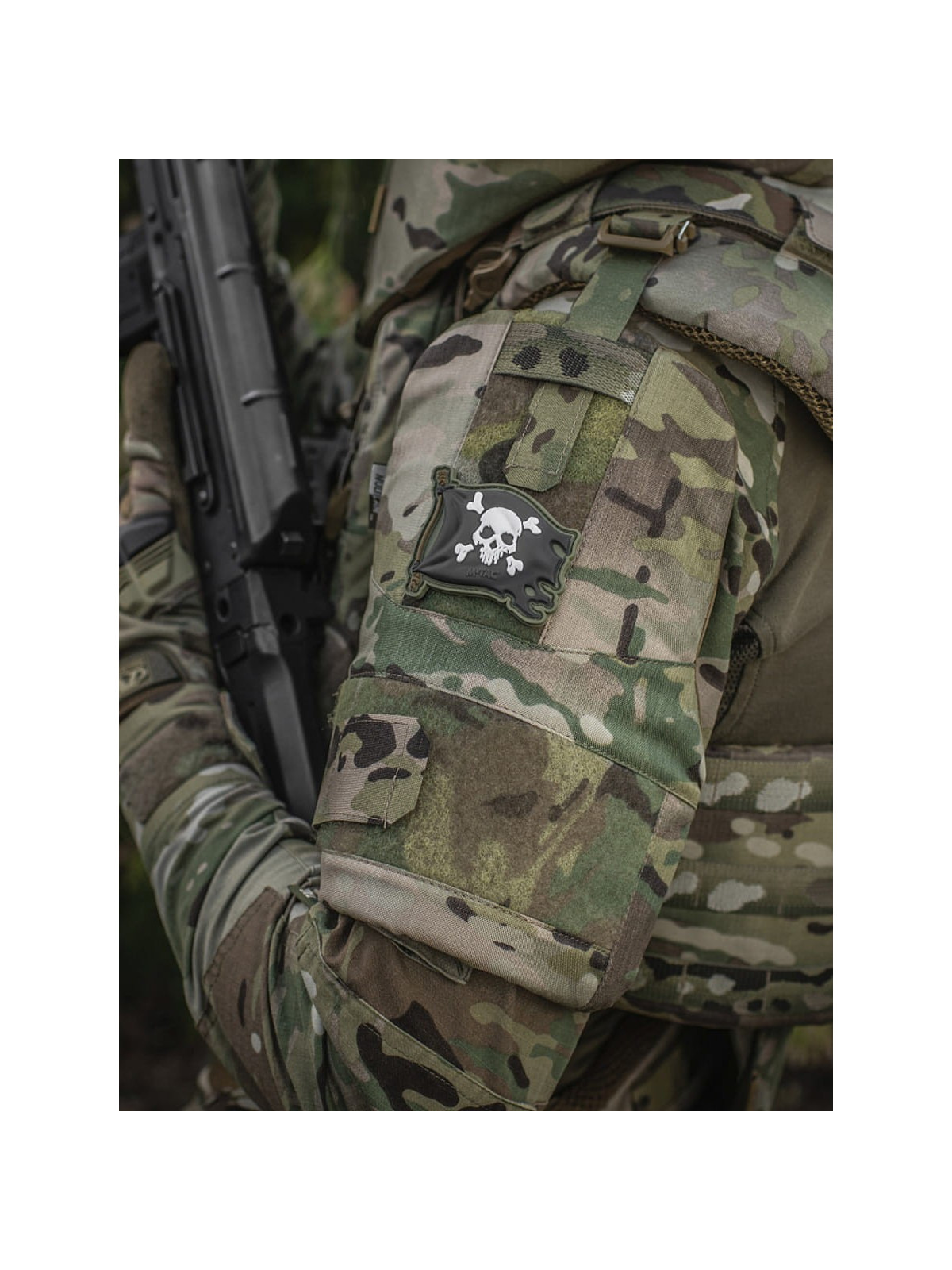 M-TAC Naszywka 3D Jolly Roger PVC Oliwkowo-czarna