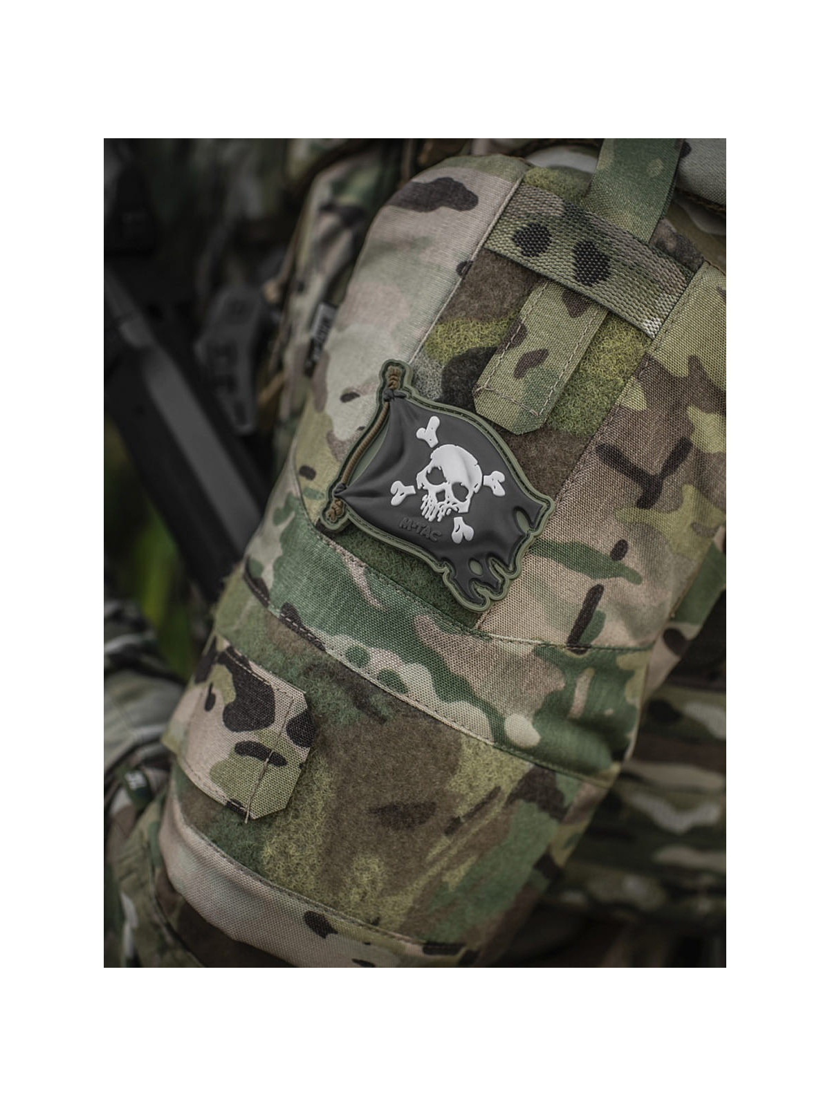 M-TAC Naszywka 3D Jolly Roger PVC Oliwkowo-czarna