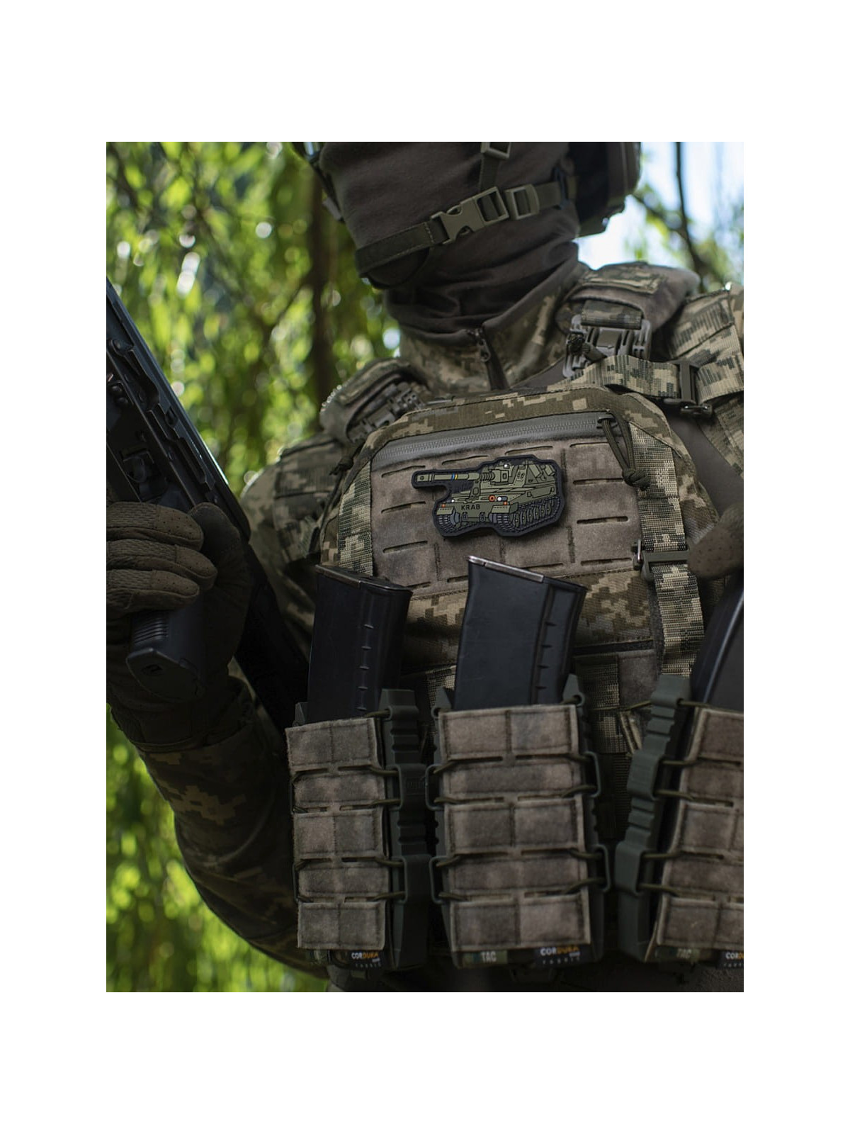 M-TAC Naszywka 3D Krab PVC 9x5 cm Oliwkowa