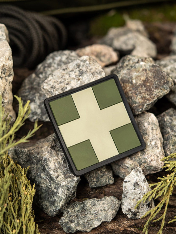 M-TAC Naszywka 3D Medic Cross Square PVC Czarno-szara