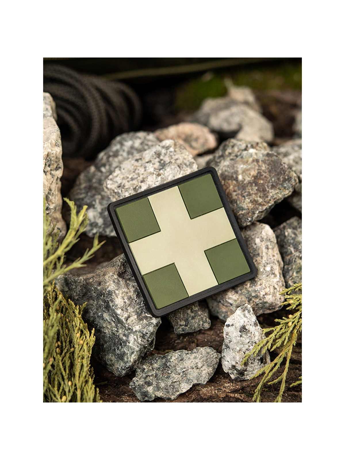 M-TAC Naszywka 3D Medic Cross Square PVC Czarno-szara