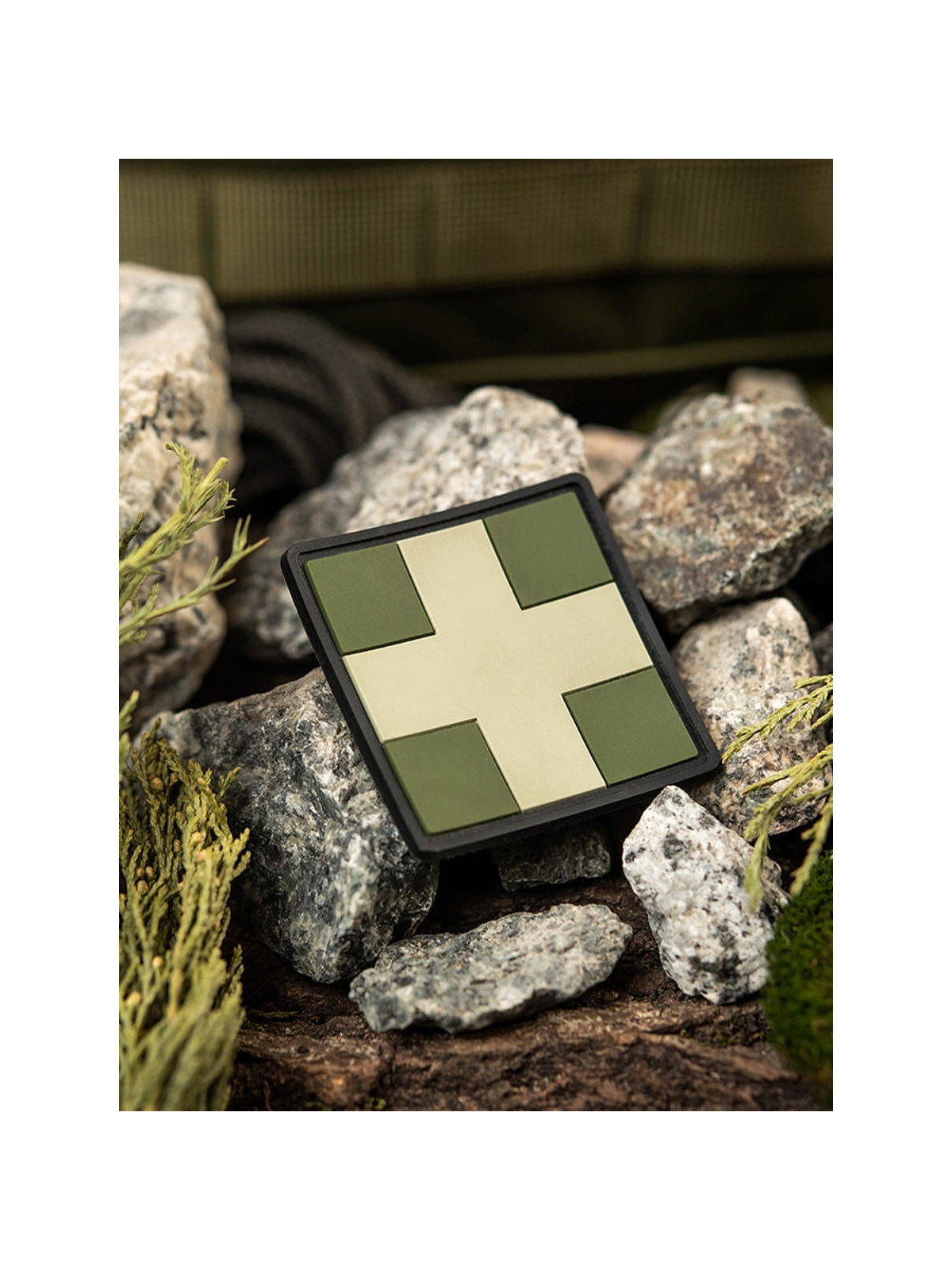 M-TAC Naszywka 3D Medic Cross Square PVC Czarno-szara