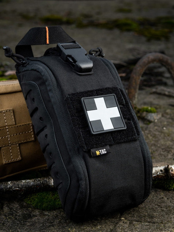 M-TAC Naszywka 3D Medic Cross Square PVC Czarno-szara