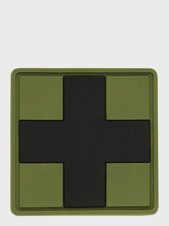 M-TAC Naszywka 3D Medic Cross Square PVC Czarno-oliwkowa