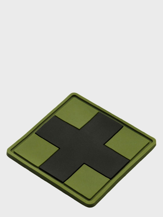 M-TAC Naszywka 3D Medic Cross Square PVC Czarno-oliwkowa