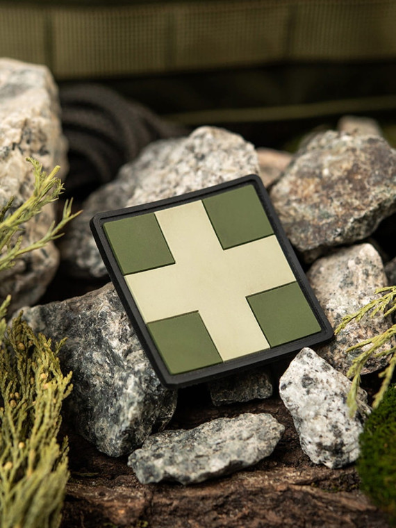 M-TAC Naszywka 3D Medic Cross Square PVC Oliwkowa