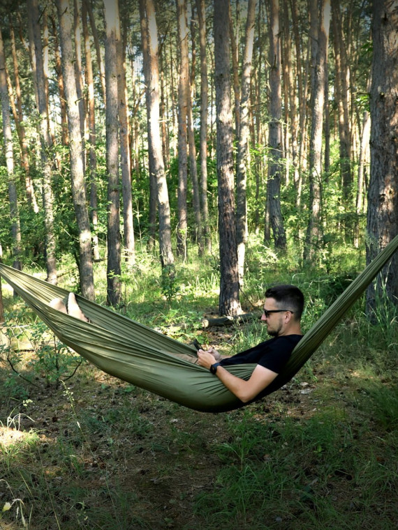 TEXAR Hamak turystyczny obozowy 300x140cm do 200 kg Oliwkowy