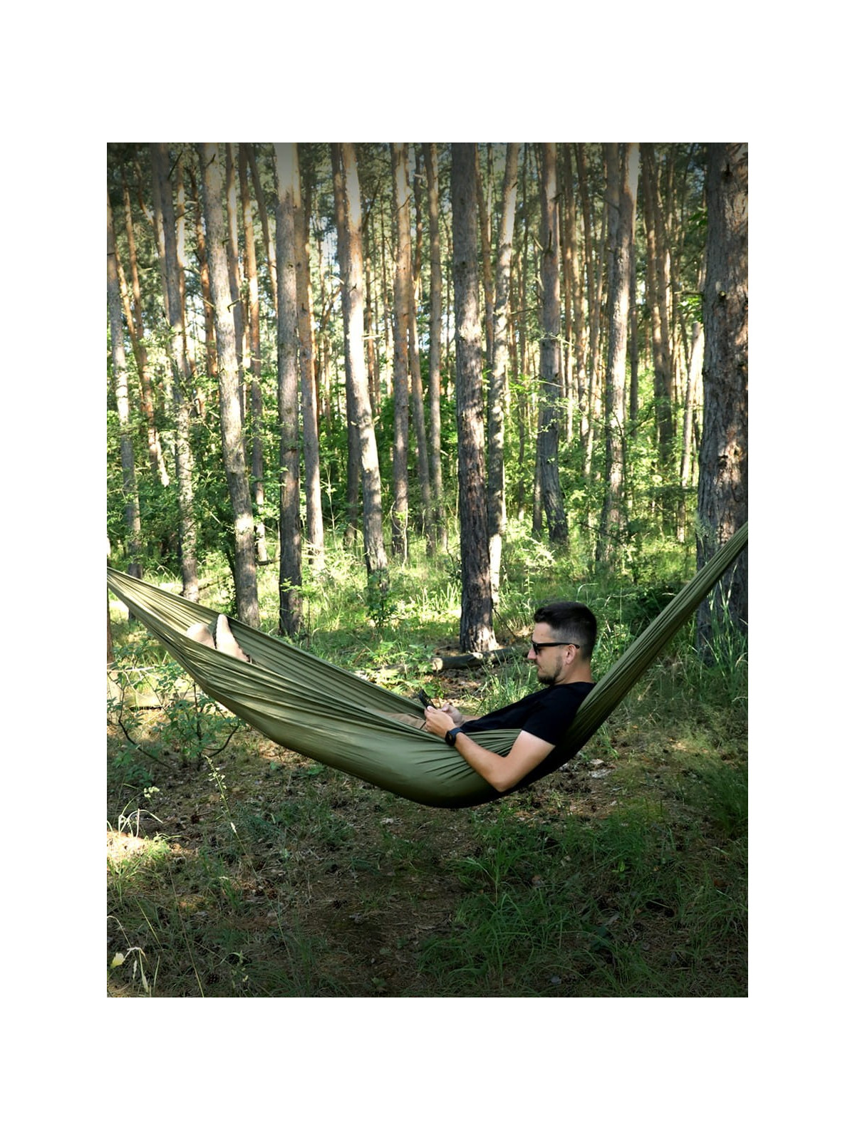 TEXAR Hamak turystyczny obozowy 300x140cm do 200 kg Oliwkowy